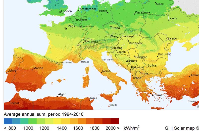 Nasłonecznienie w Polsce i w Europie