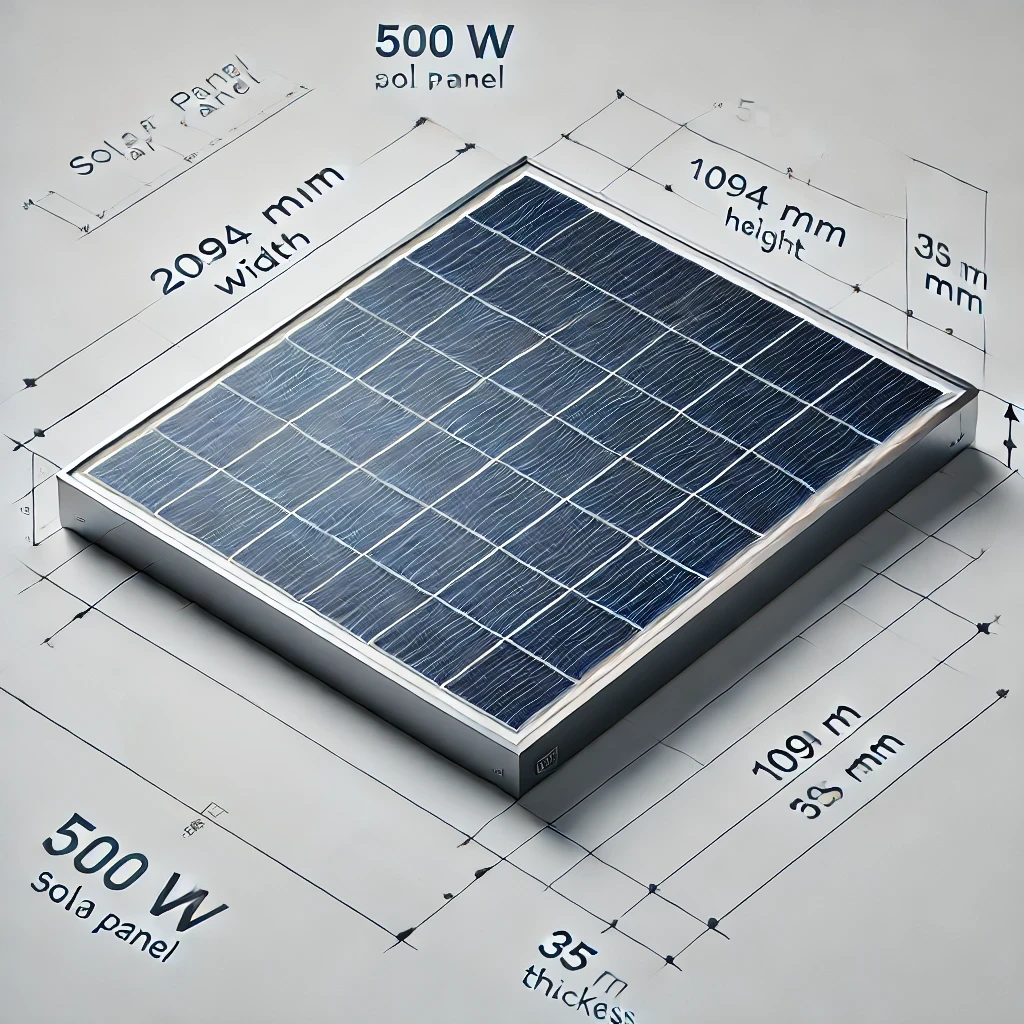 Wymiary paneli fotowoltaicznych 500 W