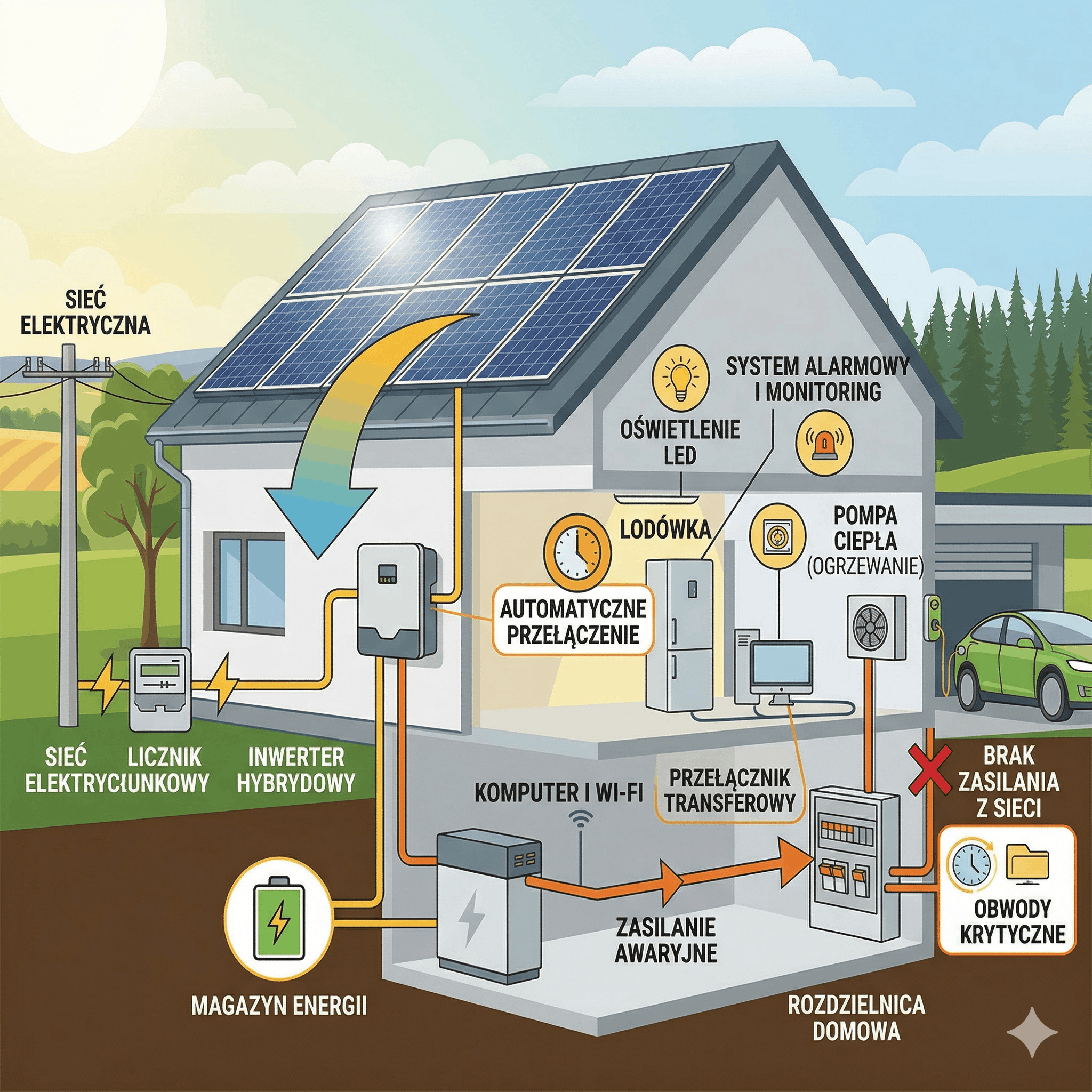 Awaryjne zasilanie domu z&nbsp;fotowoltaiki