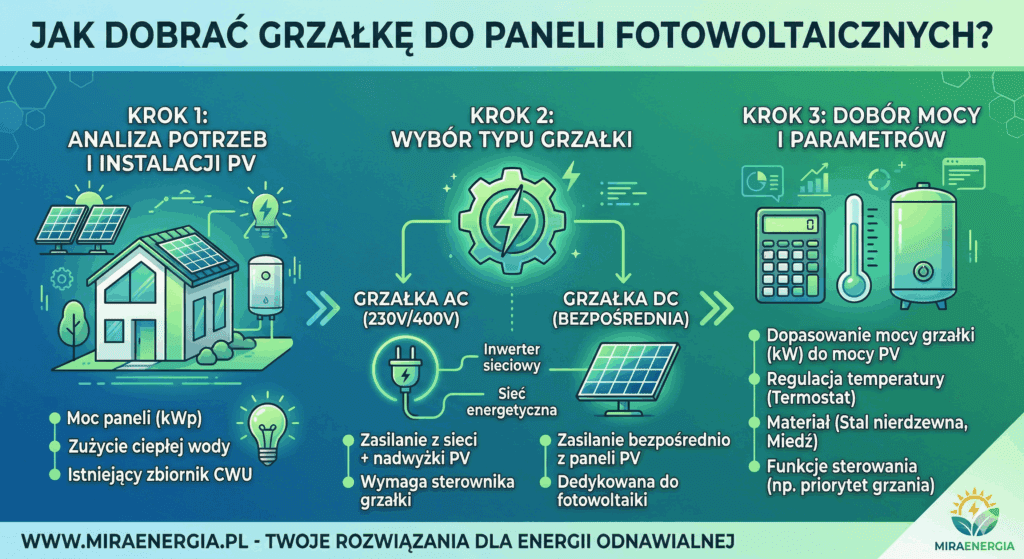 jak dobrać grzałkę do paneli fotowoltaicznych