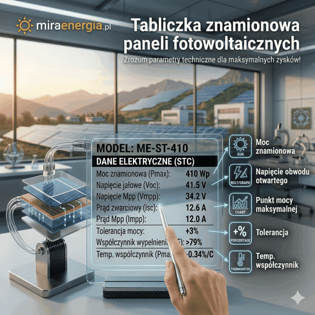 tabliczka znaminowa paneli pv