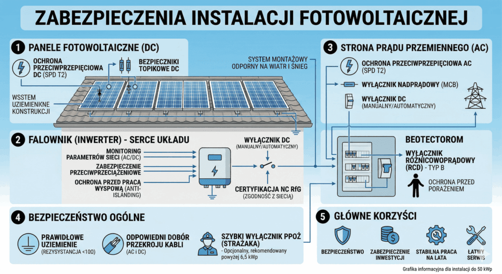 zabezpieczenia instalacji fotowoltaicznej