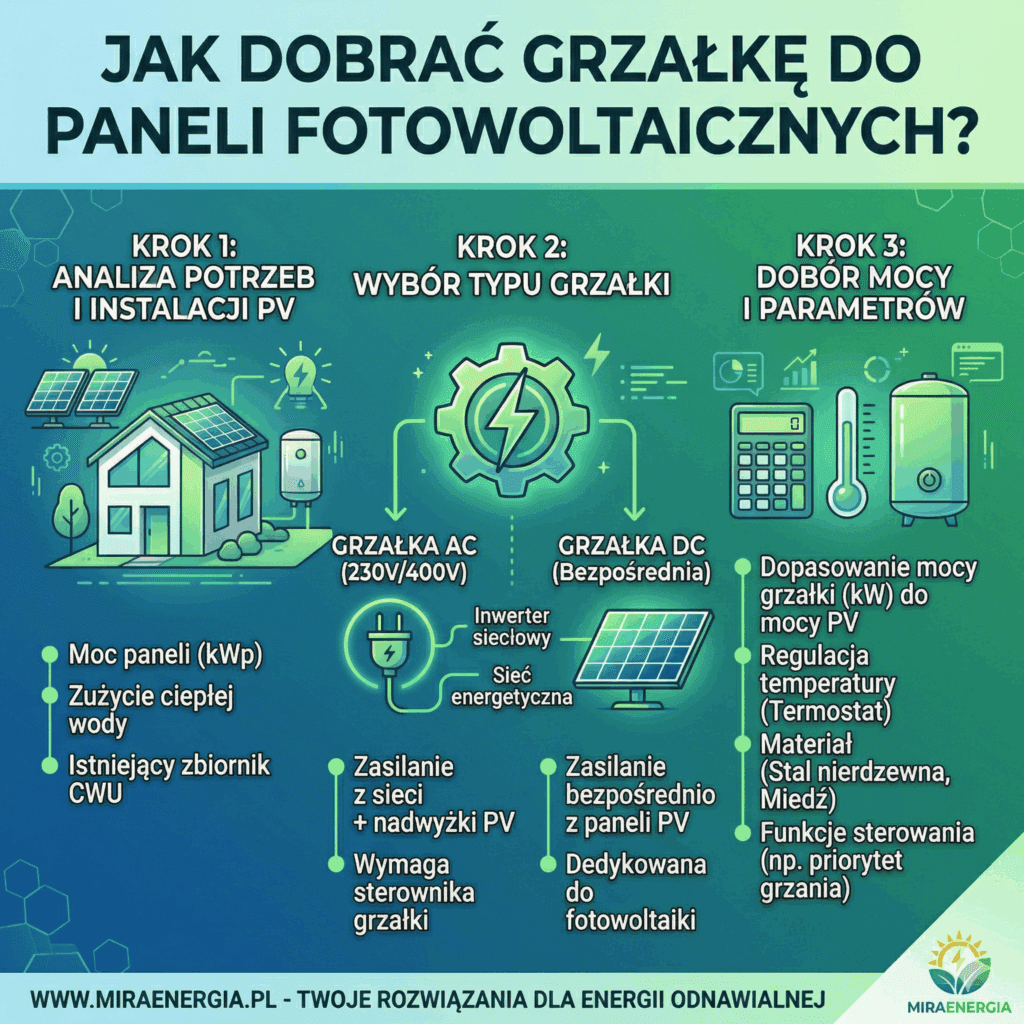 Dobór grzałki do paneli fotowoltaicznych