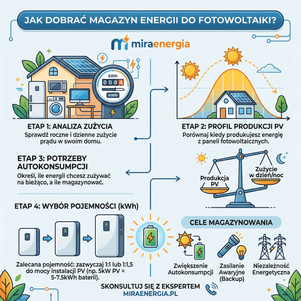 dobór magazynu energii do fotowoltaiki